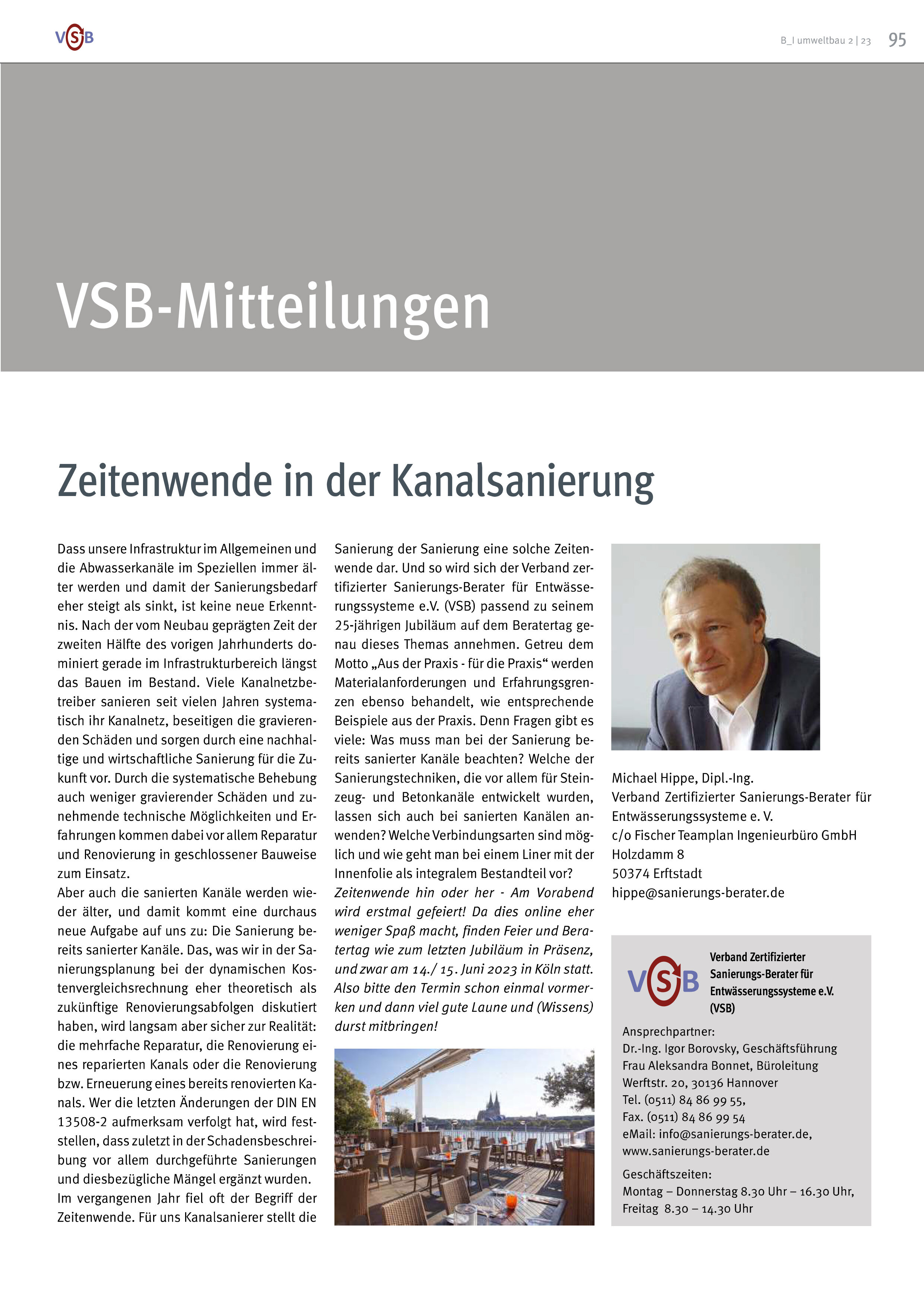 Zeitenwende in der Kanalsanierung