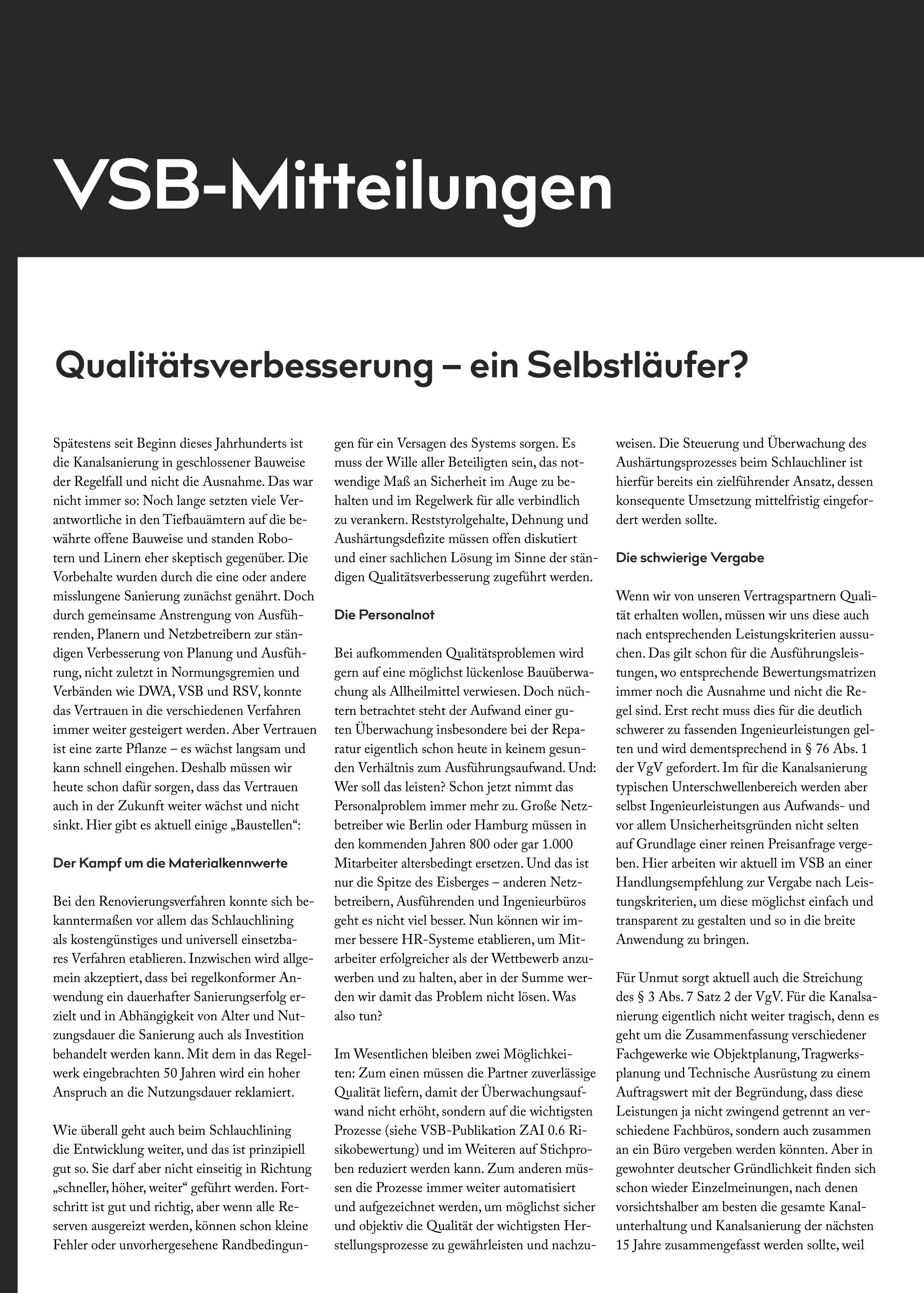 Qualitätsverbesserung – ein Selbstläufer?