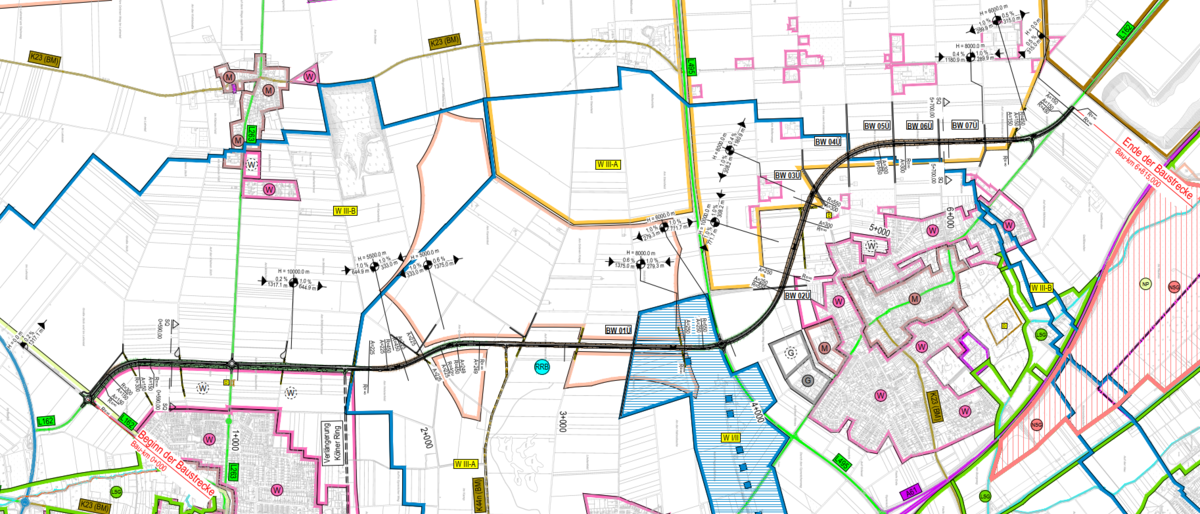 Erftstadt: Westumfahrung (L162n) Lechenich, Konradsheim, Dirmerzheim und Gymnich - Lageplan