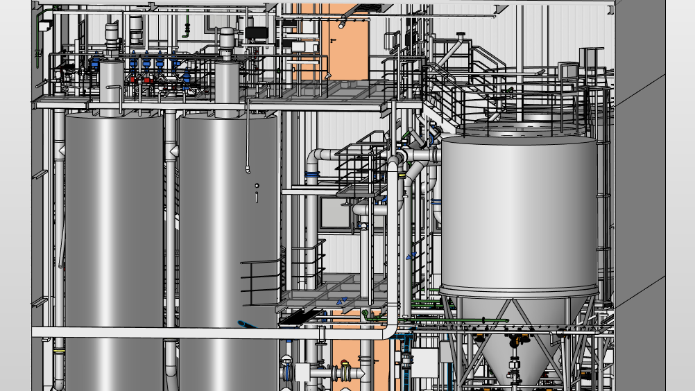 3D Modellierung einer Fluoridfällungsanlage