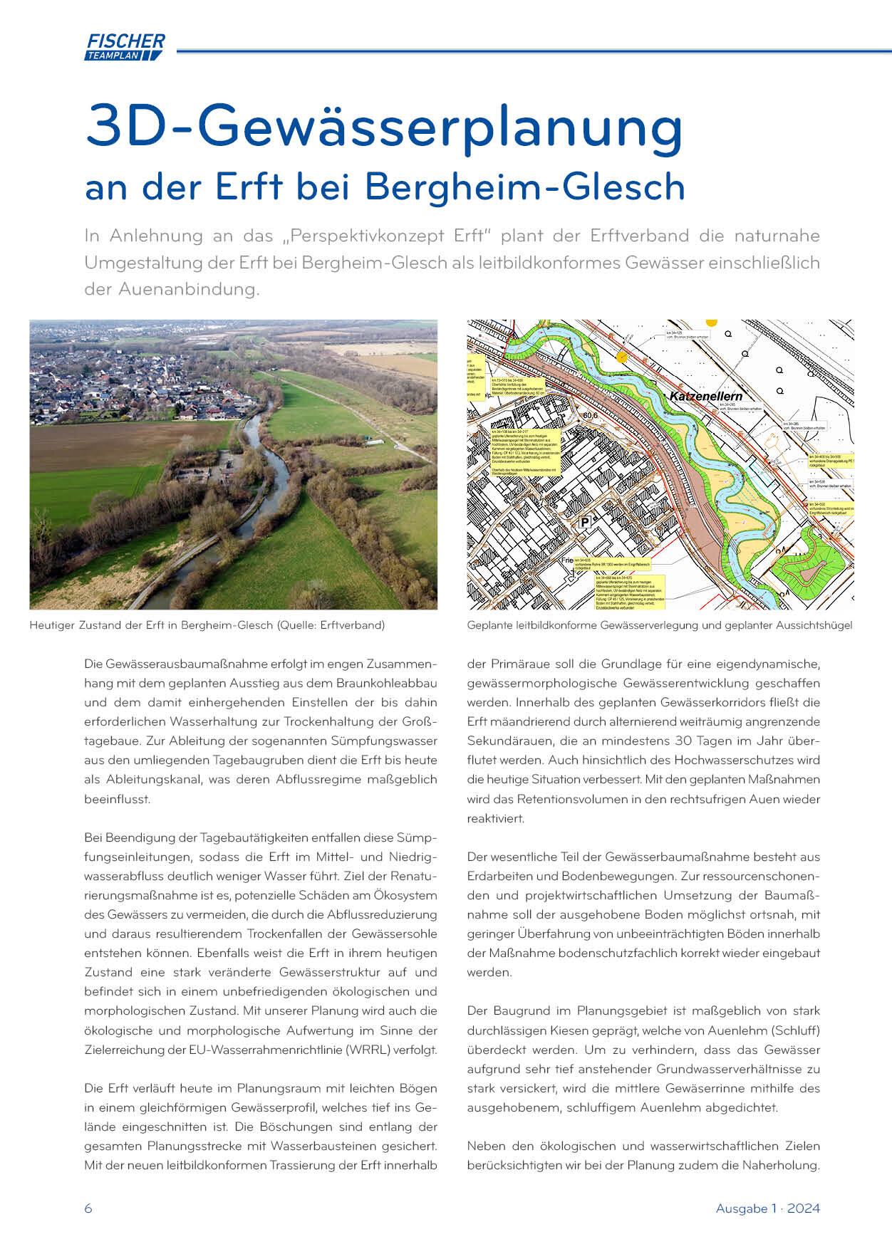 3D-Gewässerplanung  an der Erft bei Bergheim-Glesch