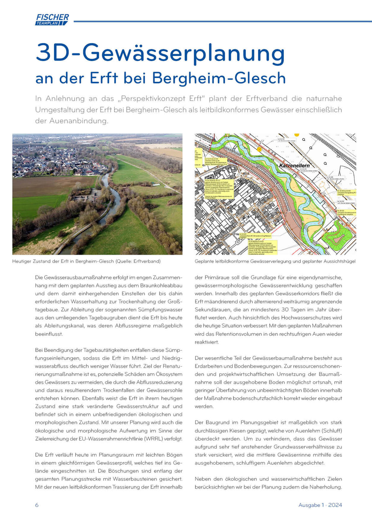 3D-Gewässerplanung  an der Erft bei Bergheim-Glesch