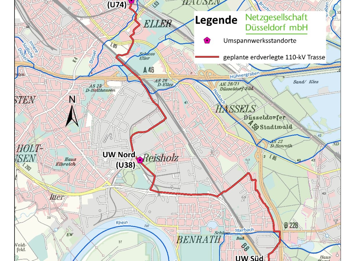 110-KV-Trasse Düsseldorf-Süd