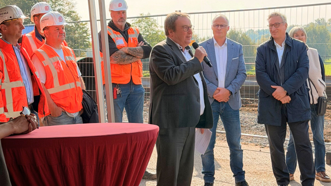 Spatenstich Hochwasserschutz Düsseldorf Himmelgeist